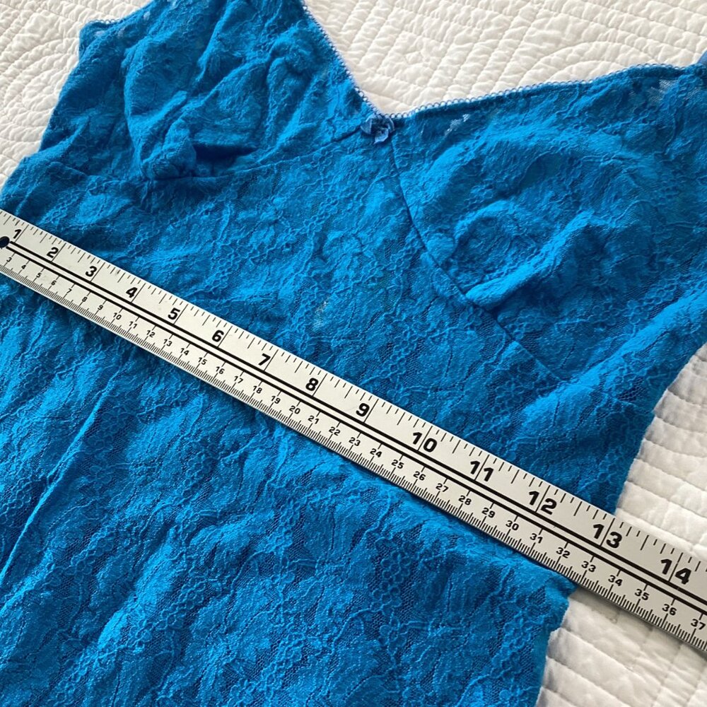 August Moon Intimates Lace Slip Dress Babydoll blue Size M Y2K fairy - Picture 7 of 15